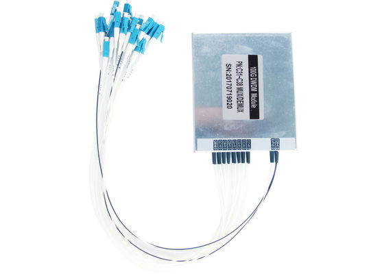 広帯域伝達100GHz ITUのチャネル・スペーシングのためのDWDM Alu箱光学Mux Demux サプライヤー